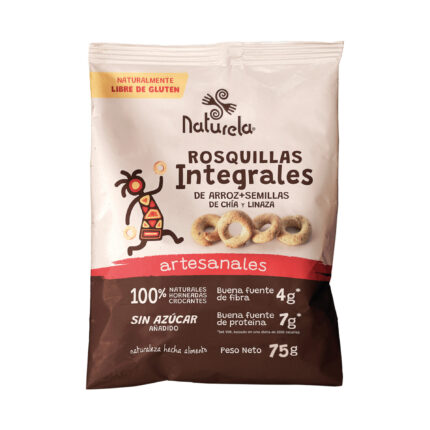 ALIMENTOS Y BEBIDAS ROSQUILLA INTEGRAL ARROZ CHIA LINAZA (Paquete X 75 GR, 6 Unidades) NATURELA NATURELA