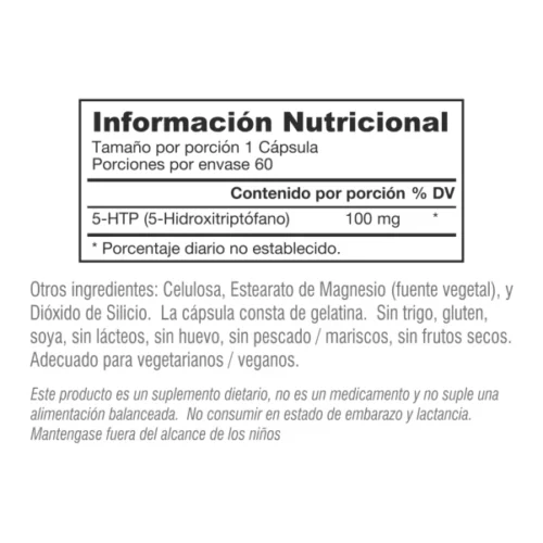 SALUD Y MEDICAMENTOS 5-HTP 100MG (Capsulas X 60) FORMULABS ANTIESTRES Y SUEÑO