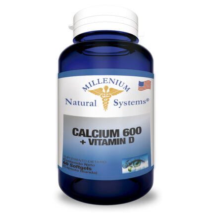 BIENESTAR Y NUTRICION CALCIUM 600 + VITAMIN D – Frasco x 60 Softgels – MNS Millenium Natural Systems NATURAL SYSTEM