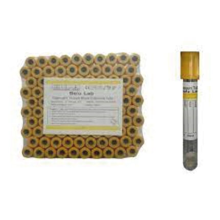 TUBO RECOLEC/SANGRE T/AMARILLA 5ML C/GEL (CAJA X 100 UND)