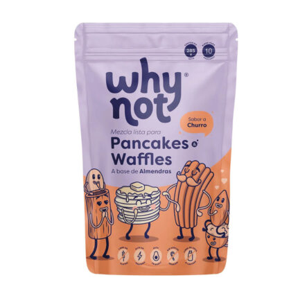 ALIMENTOS Y BEBIDAS MEZCLA PARA PANCAKES WAFFLES A BASE ALMENDRAS SABOR A CHURRO DOYPACK (X 300 GR) WHYNOT MEZCLAS
