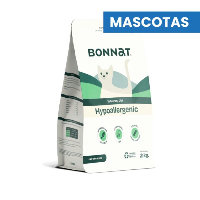 BONNAT VETERINARY DIET FELINE HYPOALLERGENIC 2 KG, ALIMENTO MASCOTAS - Imagen 1