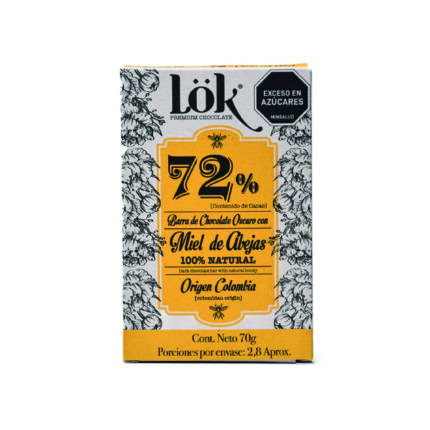 ALIMENTOS Y BEBIDAS CHOCOLATE LOK 72% CON MIEL DE ABEJAS NATURAL 70 GR CHOCOLATE