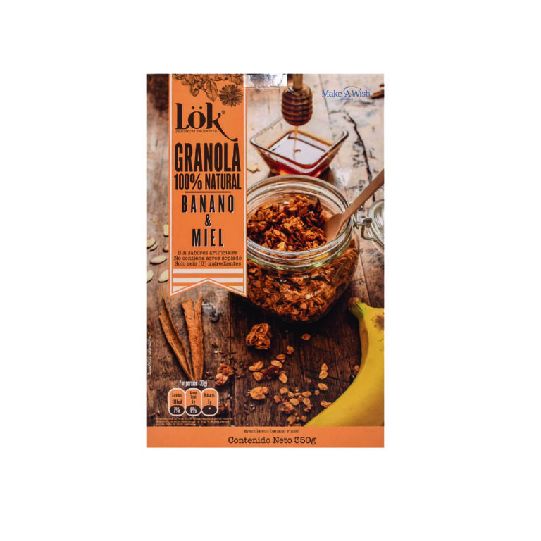 GRANOLA 100% NATURAL CON BANANO Y MIEL 350G LOK - Imagen 1