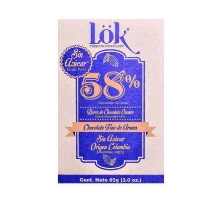 ALIMENTOS Y BEBIDAS CHOCOLATE LOK 58% SUGAR FREE 85 GR CHOCOLATE