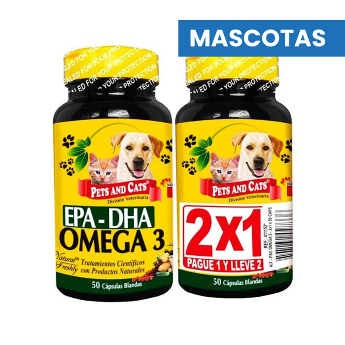 OMEGA 3 FCO X 50 CAPS 2x1 Natural Freshly VETERINARIO, MASCOTAS - Imagen 1