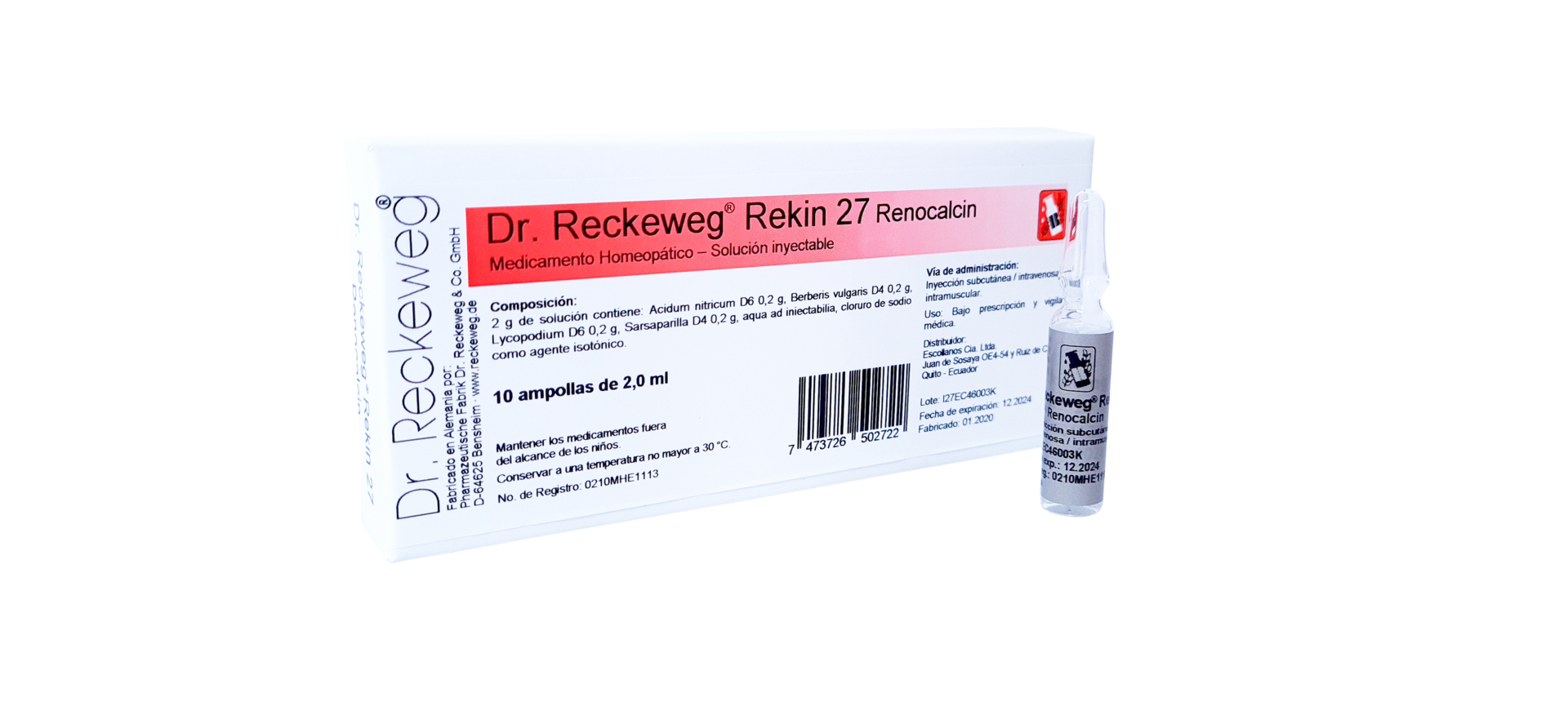 SALUD Y MEDICAMENTOS R63 ENDANGITIN X 10 AMPOLLAS (Dr. Reckeweg) CIRCULACION Y ARTICULACIONES