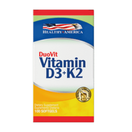BIENESTAR Y NUTRICION DUOVIT VITAMIN D3+K2 (Frasco x 100 cap) HEALTHY AMERICA HEALTHY AMERICA