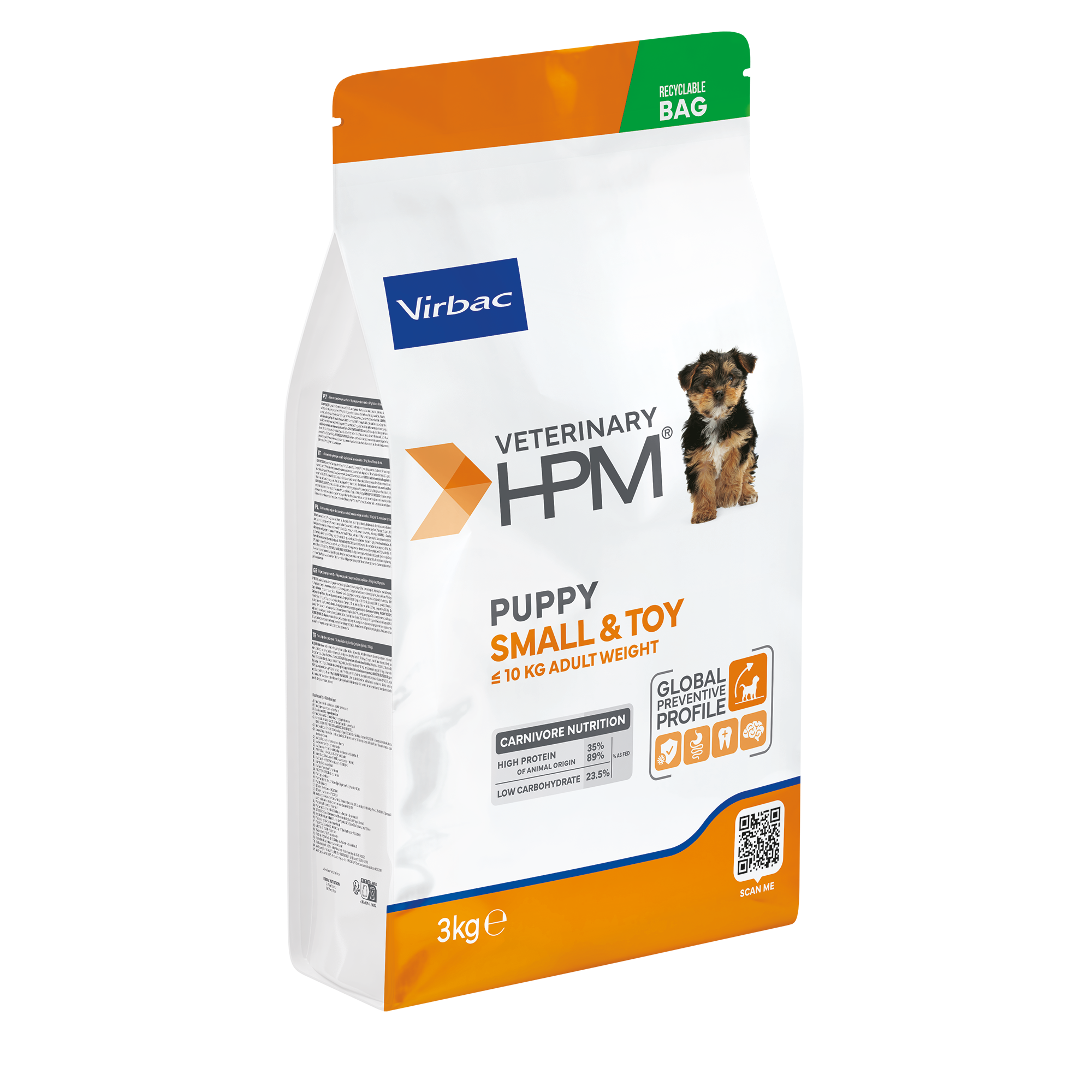 MASCOTAS VIRBAC HPM PUPPY SMALL & TOY DOG x 3 Kg ALIMENTO MASCOTAS ALIMENTOS VET PERROS