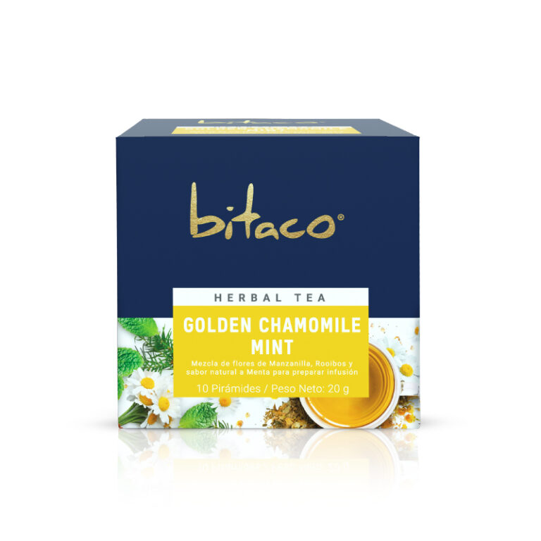 INFUSIÓN HERBAL GOLDEN CHAMOMILE MINT (CAJA X 10 SOBRES) BITACO - Imagen 1