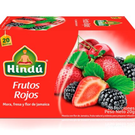 ALIMENTOS Y BEBIDAS INFUSIÓN FRUTAL FRUTOS ROJOS X20 HINDU BEBIDAS