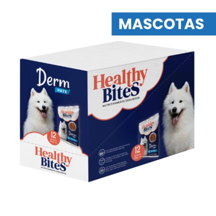 HEALTHY BITES PATÉ PERRO DERM caja por 12 un ALIMENTO MASCOTAS