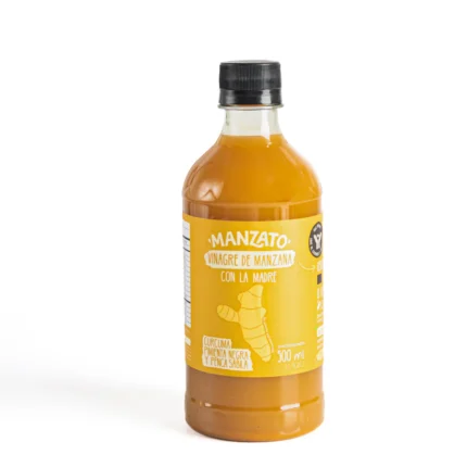 MANZATO VITAL VINAGRE DE MANZANA CON LA MADRE SABOR CÚRCUMA, PIMIENTA NEGRA Y PENCA SÁBILA 500ML