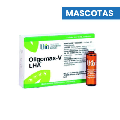 MASCOTAS OLIGOMAX-V LHA – Viales x 10 ml – Caja x 5 Ampollas – Veterinario Mascotas LHA VET