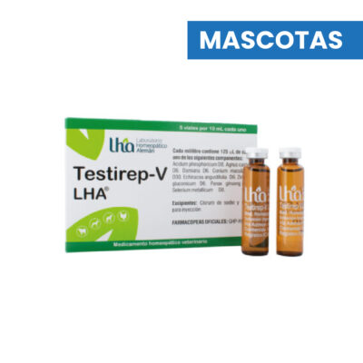 MASCOTAS TESTIREP-V LHA – Viales x 10 ml – Caja x 5 Ampollas – Veterinario Mascotas LHA VET