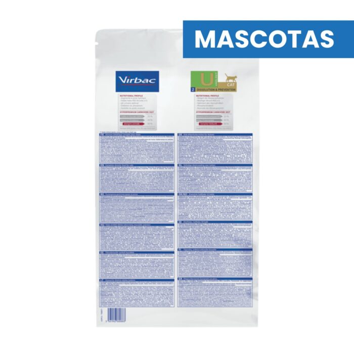 VIRBAC HPM UROLOGY - U2 DISSOLUTION & PREVENTION PARA GATOS 3 KG ALIMENTO MASCOTAS - Imagen 2