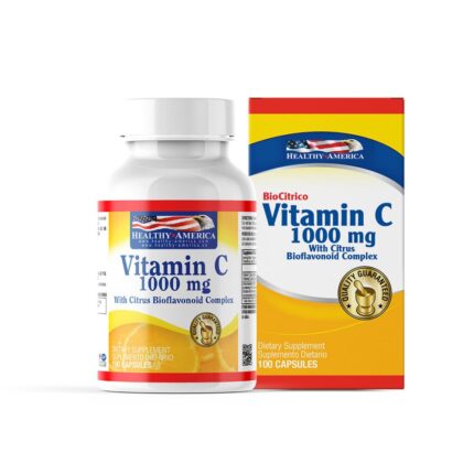 VITAMIN C 1000MG W/CIT BIOF (Frasco x 100 cap) HEALTHY AMERICA