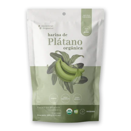 ANCESTRAL ORGANICS HARINA DE PLATANO ORGÁNICA X 200 GR, ALIMENTO SALUDABLE