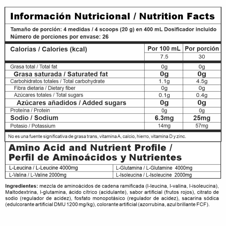 NITRO SHOCK - Aminoacidos Ramificados y Glutamina (Envase x 1.15 lb) NUTRAMERICAN - Imagen 2