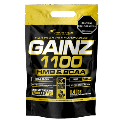 GAINZ 1100 - HMB & BCAA Proteina de Suero de Leche Hipercalorica (Bolsa x 6 lb) NUTRAMERICAN