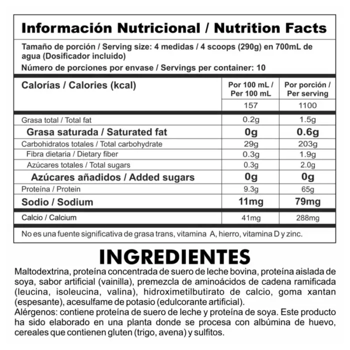 ZOLE - Vainilla Leche de Soya (Bolsa x 400 gr) NUTRAMERICAN - Imagen 2