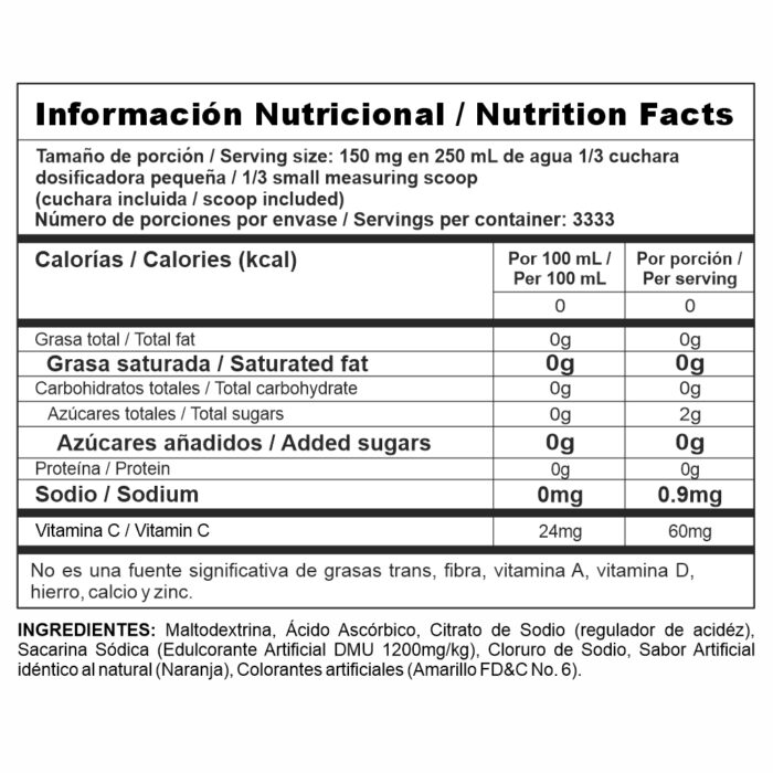 NUTRA C - Vitamin C Powder (Envase x 510 gr) NUTRAMERICAN - Imagen 2
