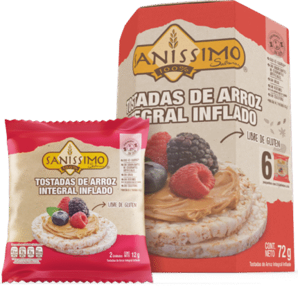 ALIMENTOS Y BEBIDAS TOSTADAS DE ARROZ INTEGRAL INFLADO (PAQUETE X 6 EMPAQUES) SANISSIMO ARROZ