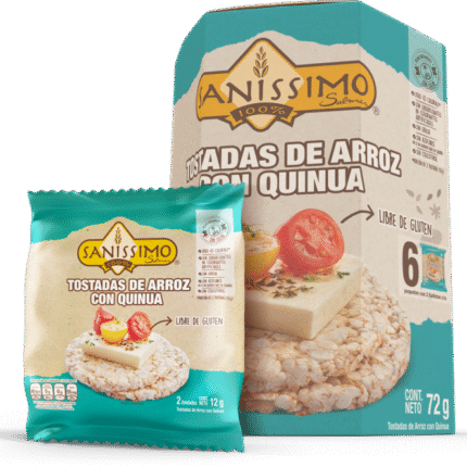TOSTADAS DE ARROZ CON QUINUA (PAQUETE X 6 EMPAQUES) SANISSIMO