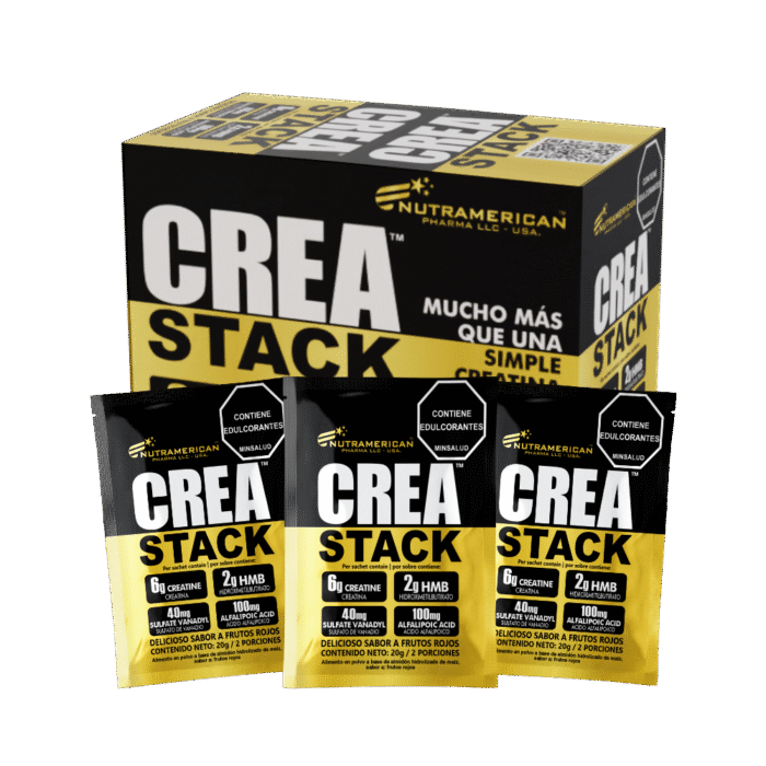CREA STACK - Creatina Monohidratada con HMB (Display x 25 Sachets) NUTRAMERICAN - Imagen 1