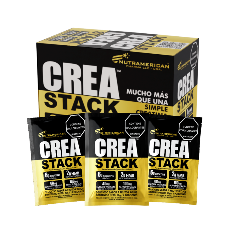 CREA STACK - Creatina Monohidratada con HMB (Display x 25 Sachets) NUTRAMERICAN - Imagen 1