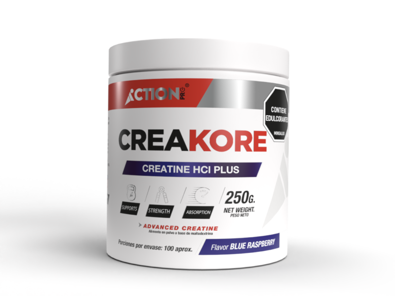 CREAKORE CREATINA HCL PLUS X 250 GRAMOS SABOR FRAMBUESA AZUL ACTION PRO NEWLAB NUTRITION - Imagen 1