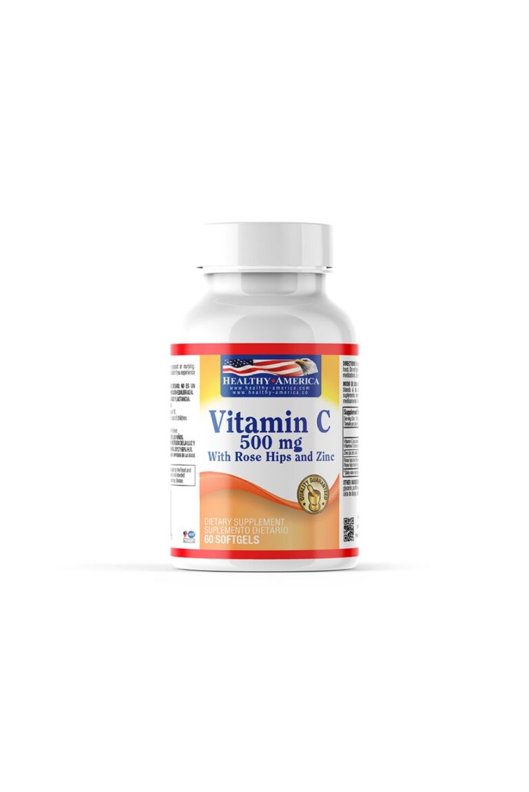 VITAMINA C ROSE 500MG (Frasco x 60 cap) HEALTHY AMERICA - Imagen 1