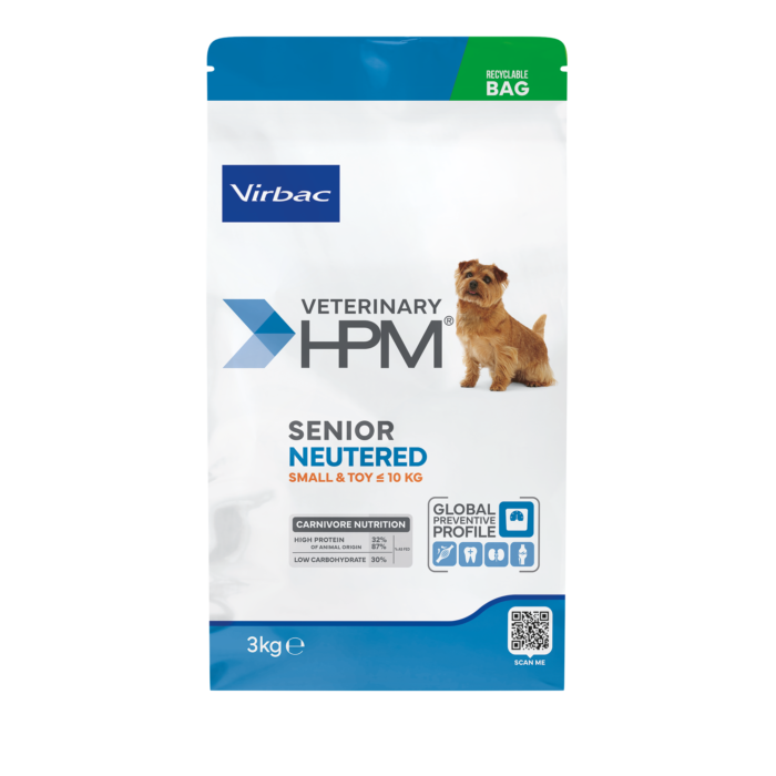 VIRBAC HPM SENIOR NEUTERED DOG SMALL & TOY x 3 KG - Alimento Mascotas - Imagen 2