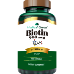 BIOTIN 900meg Vitamina H (B8) para Salud del Cabello y Piel (Envase x 100 cap) MEDICAL GREEN