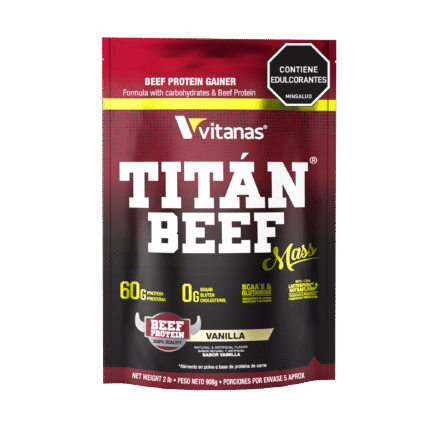 SPORTS TITAN BEEF MASS – Proteina x 2 lbs Vainilla VITANAS AUMENTO DE RENDIMIENTO