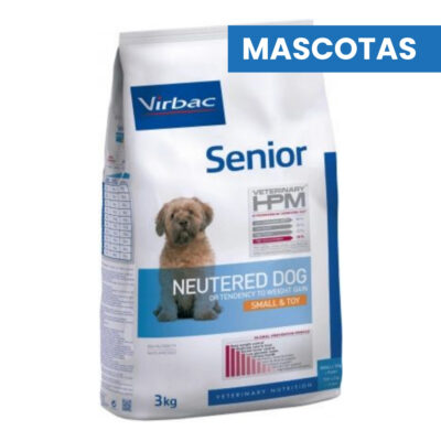 MASCOTAS VIRBAC HPM SENIOR NEUTERED DOG SMALL & TOY  x 3 KG –  Alimento Mascotas ALIMENTOS VET PERROS