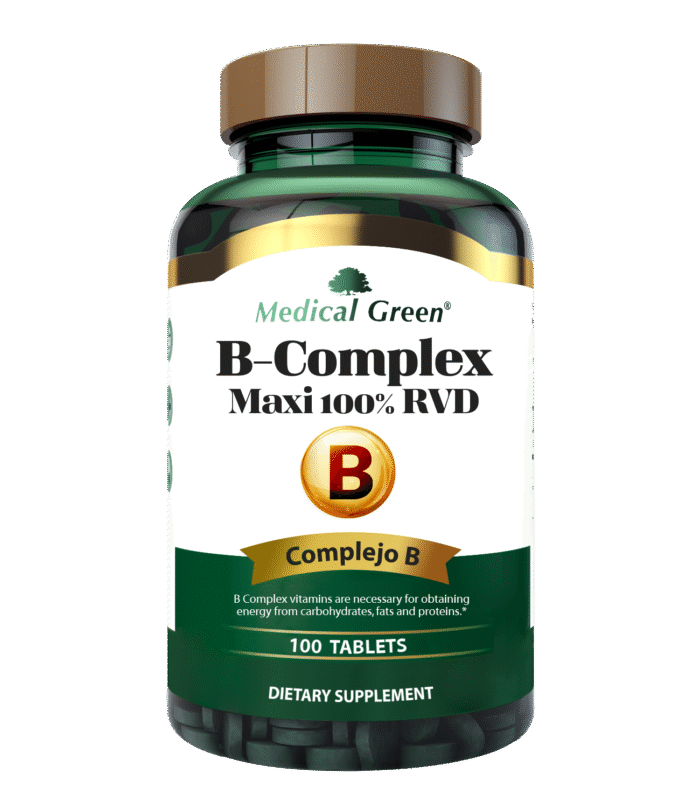 B-COMPLEX Vitamina B Apoyo Energetico y Metabolico (Envase x 100 tabletas) MEDICAL GREEN - Imagen 1