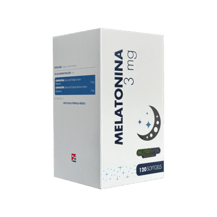 BIENESTAR Y NUTRICION MELATONINA 3 mg (Envase x 120 Softgels) NUTRIVITA DESCANSO