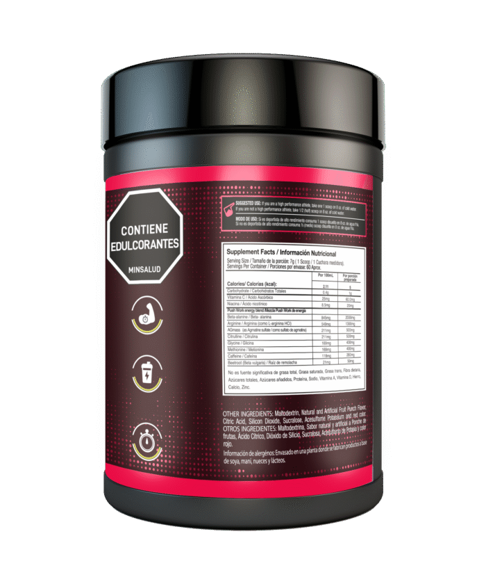 PUSH W - Pre-Entrenamiento x 60 Servicios Fruit Punch VITANAS - Imagen 2