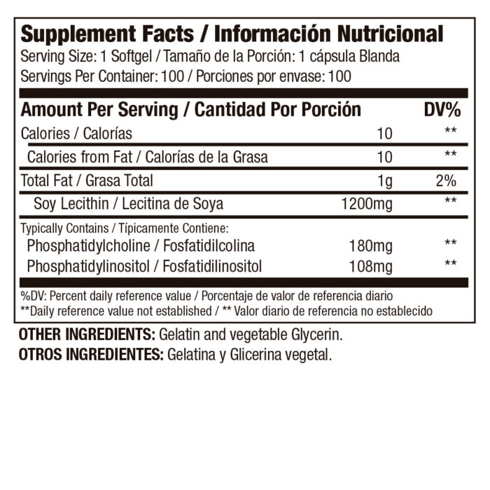 MEDICAL GREEN SOYA LECITHIN 1200mg Lecitina de Soya con Fosfolipidos para Salud Celular - 100 Capsulas - Imagen 2
