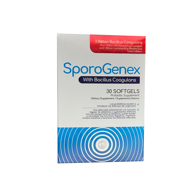 SPOROGENEX WITH BACILLUS COAGULANS (Caja x 30 cap) HEALTHY AMERICA - Imagen 1