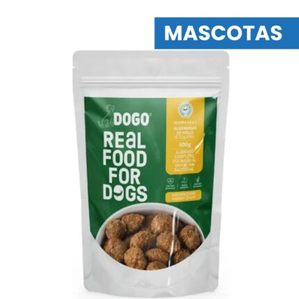 DOGO Pollo - Albondigas con Frutas y Verduras - Sin Conservantes ni Colorantes - Proteinas de Alta Calidad - Lista para Servir - 500g