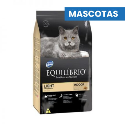 MASCOTAS EQUILIBRIO Alimento para Gato Adulto Light – Bajo en Calorias – L-Carnitina y Fibras – 1.5kg – ADM ADM