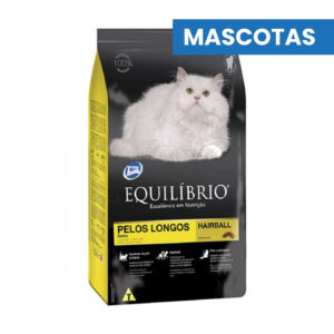 MASCOTAS EQUILIBRIO Alimento para Gatos Pelaje Largo – Omega 3/6 y PH Urinario – Pelaje Brillante y Salud Urinaria – 1.5kg – ADM ADM