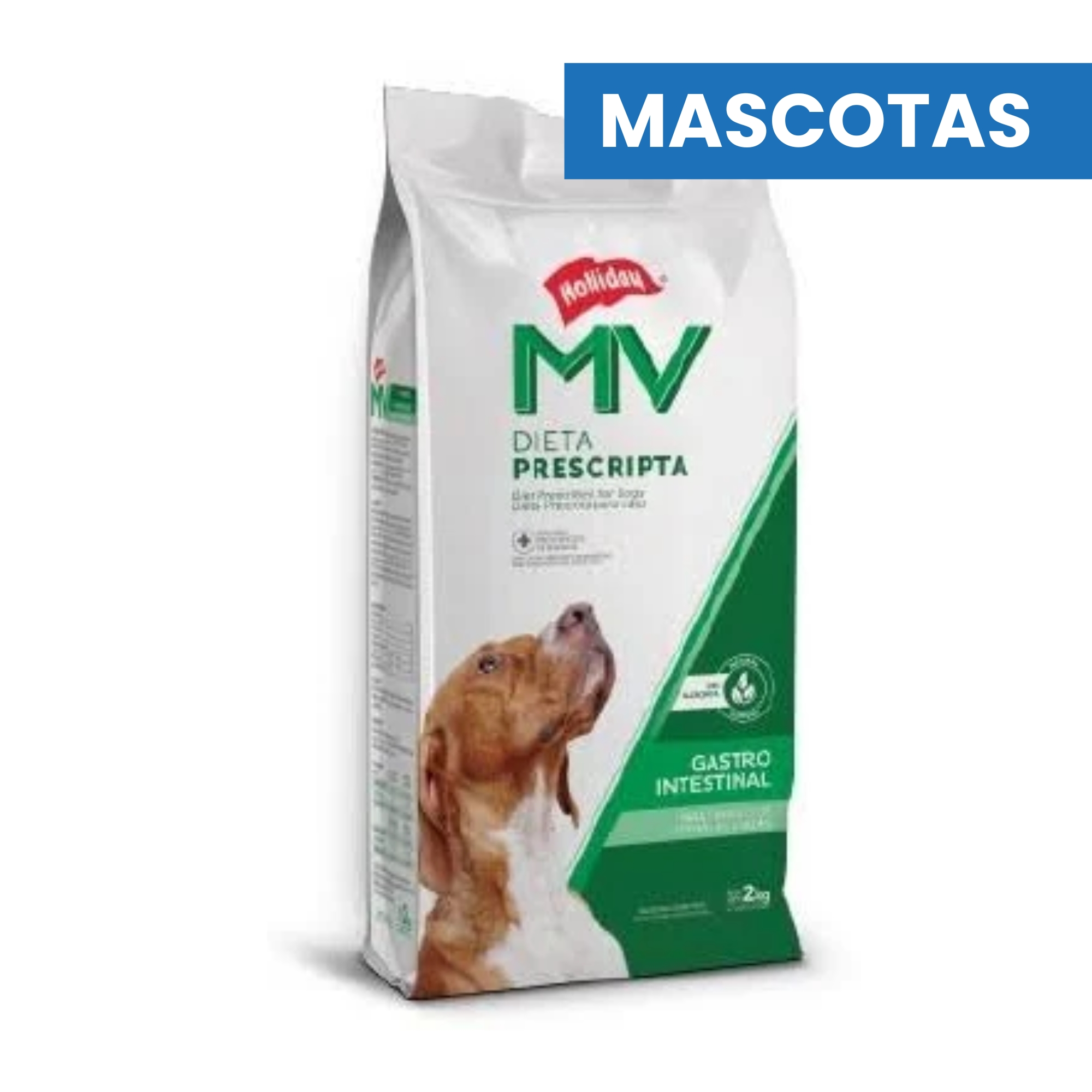 MASCOTAS MV Alimento Gastrointestinal Perros – Dieta Alta Digestibilidad para Problemas Digestivos – 2kg – HOLLIDAY ALIMENTOS VET