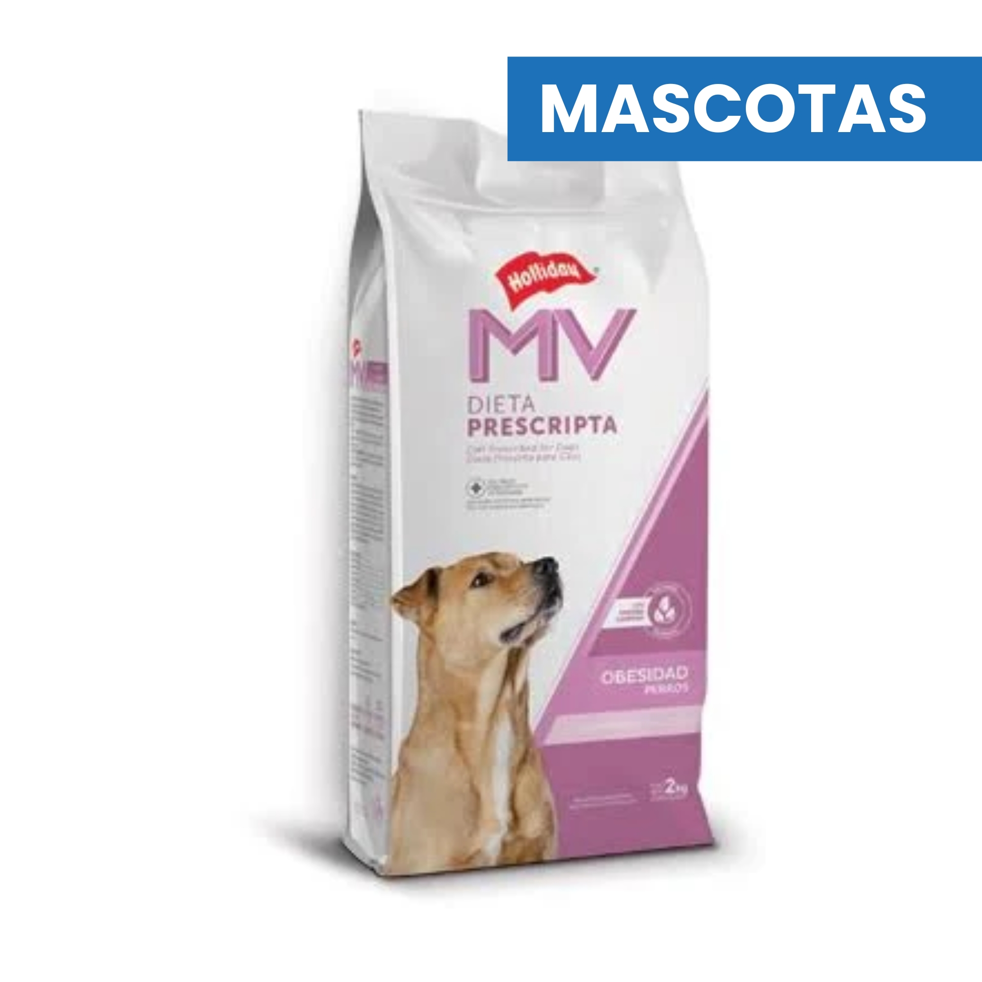 MASCOTAS MV Perros Obesidad – Dieta para Control de Peso y Mantenimiento Corporal – 2kg – HOLLIDAY ALIMENTOS VET