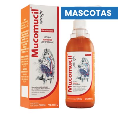 MASCOTAS Mucomucil – Equinos – Jarabe Mucolitico – 500ml – VETNIL – Veterinario Caballos EQUINOS
