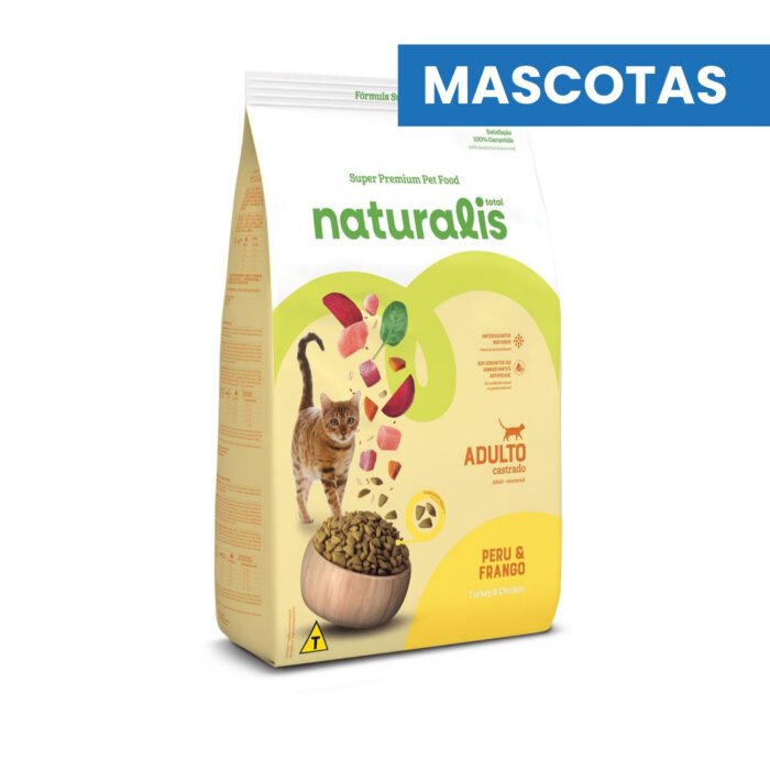 NATURALIS Adulto Castrado Pavo Y Pollo - Alimento para Gatos con Proteinas Seleccionadas - Energia y Vitalidad - 1.5kg - ADM - Imagen 1