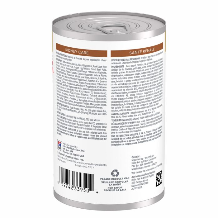 HILL'S Prescription Diet - PACK x 6 - K/D KIDNEY CARE - Estofado de Pollo y Vegetales - Alimento para Perros - Apoyo Renal y Cardiovascular, Mejora Calidad de Vida - 13OZ - Imagen 2