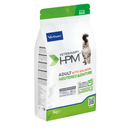 VIRBAC HPM ADULT WITH SALMON NEUTERED & ENTIRE CAT x 3kg MASCOTAS